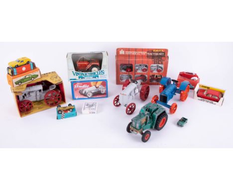 Green Acres Fordson Tractor, Schuco Studio car, Vintage Vehicles, boxed and other models, some loose (12)