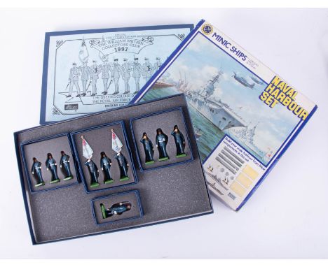Britain's Collectors' Edition 1997 figures Queen's Colour Squadron, also Minic Ships Naval Harbour set (lacks one model).
