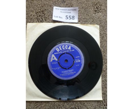 Records : Marianne Faithfull 'Summer Nights' - Decca - F12193 - 7" Demo 1965 - fine condition barely played