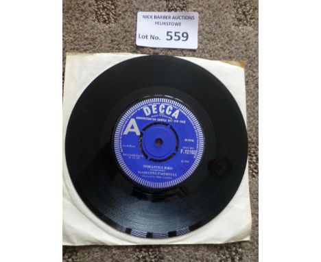 Records : Marianne Faithfull 'This Little Bird' - Decca - F12162 - 7" Demo 1965 - fine condition barely played