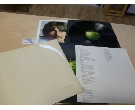 Records : The Beatles - White Album No. 0012890 = top opening/black inners/photos/poster, superb item sleeve/album vg+/exc