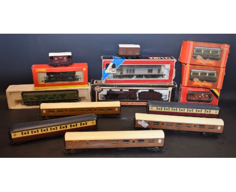 Trains - OO gauge, Dapol LMS 563 4-4-0 locomotive and tender;  another Lima diesel, grey Rn 20088; assorted Hornby and other 