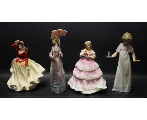 Ceramics - a Royal Doulton figure, Alice, Lady of the Year 1999, HN4003, limited edition; another, similar, Red Red Rose, HN 