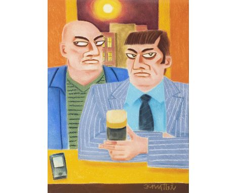 Graham Knuttel (b. 1954)Guinness TalksPastel on paper, 55 x 75cm (21¾ x 29½")Signed 