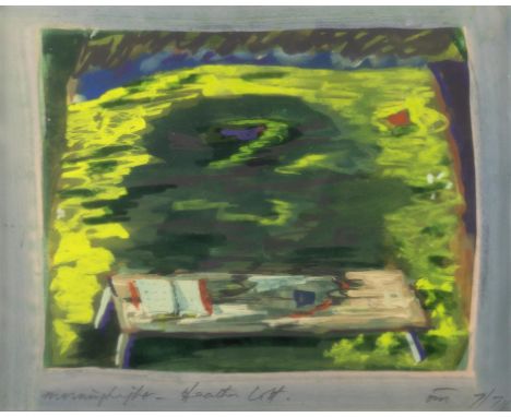 Tony O'Malley RHA (1913-2003)Morning Light Heather Cottage (1974)Mixed media, 19.5 x 24.5cm (7¾ x 9¾")Signed with initials, i