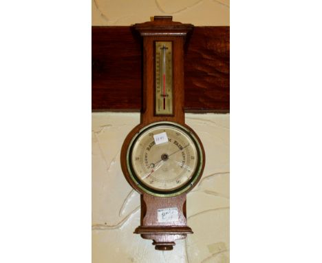 J.D Siddall aneroid thermometer barometer, A/F
