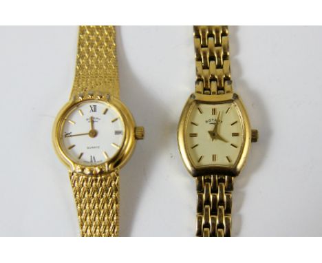Two ladies  yellow metal Rotary cocktail wristwatches