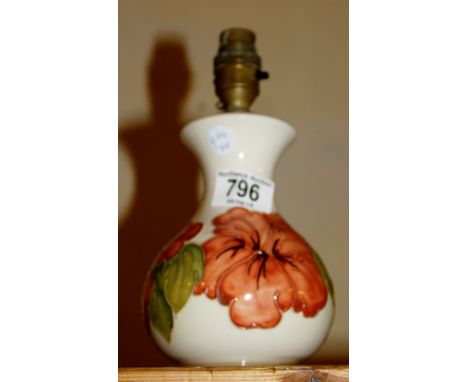 Moorcroft lamp with floral design 