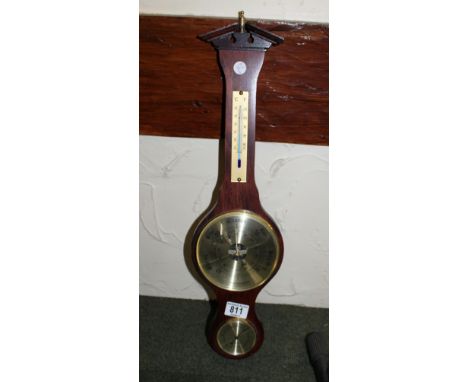 Mahogany cased Weathermaster aneroid thermometer barometer 