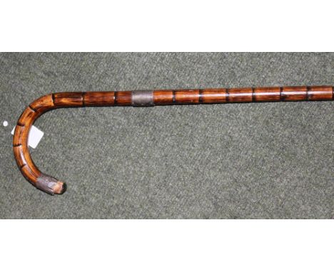 Sterling silver hilted cane walking stick