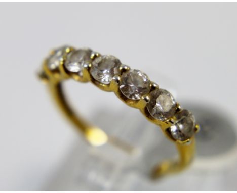 Gold plated silver eternity ring, size R