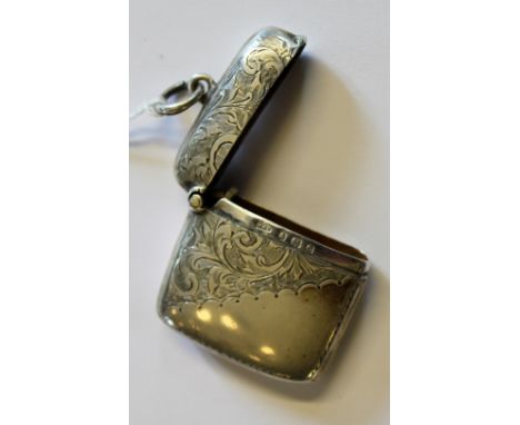 Hallmarked silver pocket shaped vesta by William Hair Haseler, Birmingham 1904