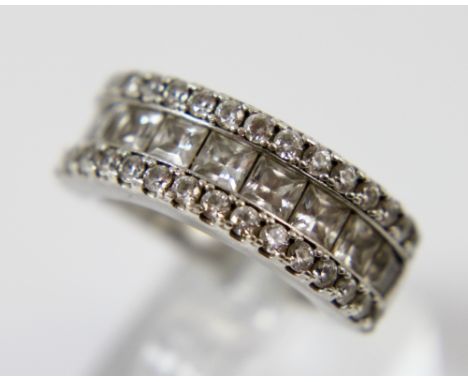 Heavy silver dress ring, size R