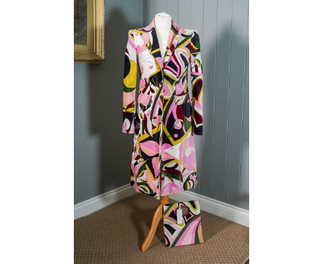 Emilio Pucci Velvet Overcoat UK Size 10 and matching chord bag
