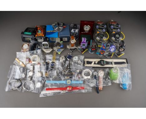 A large collection of ex shop stock watches include digital watches mainly Timex including Power Fighter (boxed); Bluelite; M