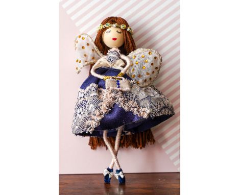 A Fairy made from the fabric of Lorraine Kelly’s bra &amp; additional materials. Approx size H 16 cm x W 11cm **Please note t