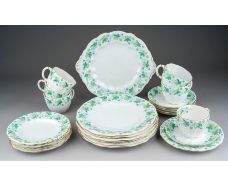 A Royal Crown Derby Medway pattern twenty five piece tea set for six settings, comprising six cups, saucers, tea plates and c