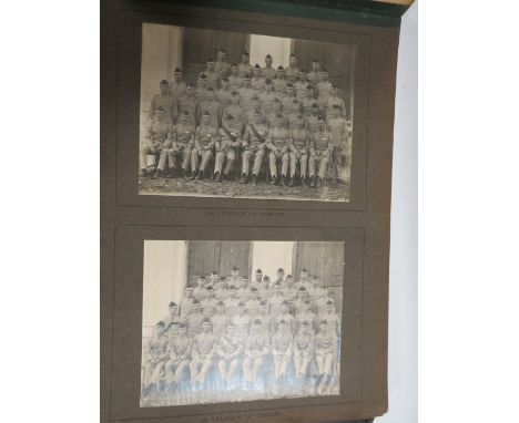 A 1920'S KINGS SHROPSHIRE LIGHT INFANTRY ( KSLI )PHOTOGRAPH ALBUM, CONTAINING APPROX 30 IMAGES OF THE 1ST BATTALION WHILE IN 