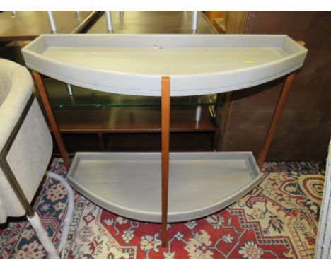 A MODERN TWO TIER HALL CONSOLE TABLE