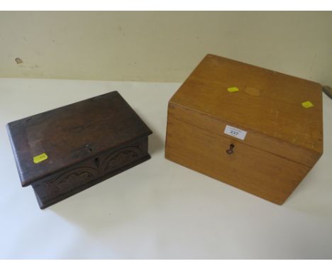 TWO VINTAGE WOODEN BOXES 