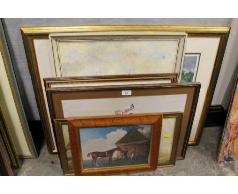 A QUANTITY OF ASSORTED PICTURES TO INC A POLLYANNA PICKERING PRINT ETC (6)