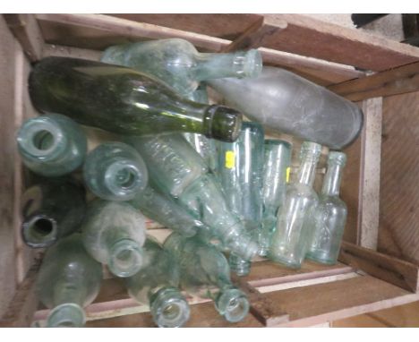 A CRATE OF VINTAGE BOTTLES 