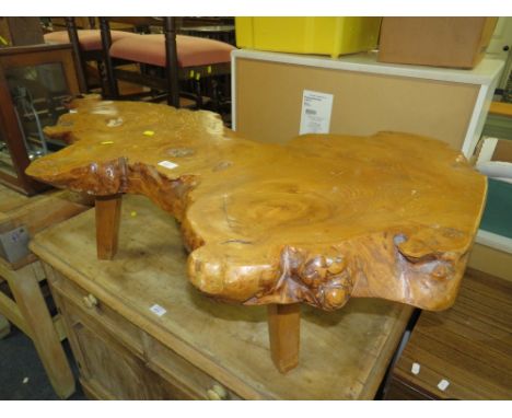 A VINTAGE 'TREE TRUNK' COFFEE TABLE H-35 W-120 CM