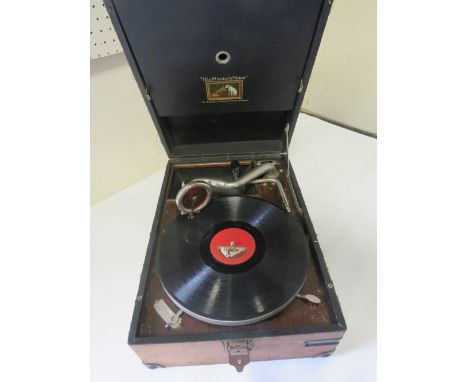 A VINTAGE HMV GRAMOPHONE A/F 