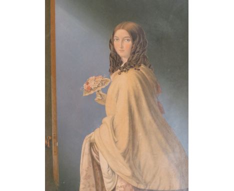 A VINTAGE GEORGE BAXTER PRINT ENTITLED 'THE BRIDESMAID' SET IN AN ORNATE GILDED PICTURE FRAME