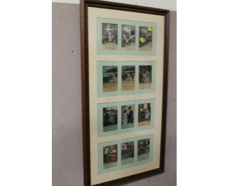 EIGHT FRAMED SETS OF NUMEROUS VINTAGE CARDS
