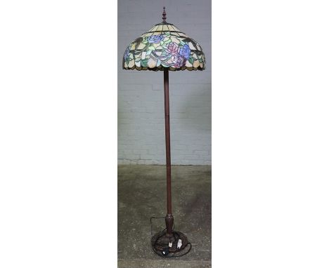 Tiffany Style Floor Lamp with Shade, Fitted for Electricity, 177cm high