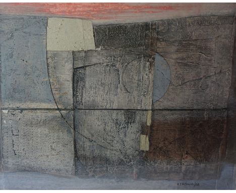 Robert T. H. Smith (Scottish B 1938) "Conjunction" Oil on Board, Signed and Dated 68 to lower right, 28.5cm x 37.5cm, To vers