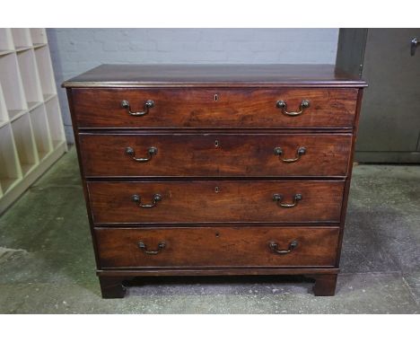 George III Mahogany Chest of Drawers, Having four long Graduated Drawers, Raised on Bracket Feet, 95cm high, 110cm wide, 54cm
