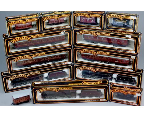 Mainline Railways (boxed): 37060 LMS Crimson 'Royal Scot' 4-6-0 and Tender, 37056 LMS Black 'Scots Guardsman' Royal Scot 4-6-