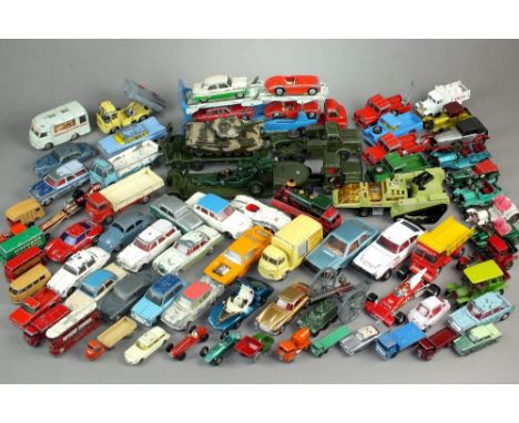 A large lot of unboxed: Corgi, Dinky, Lesney, Matchbox, Days Gone, Burago, Britains, etc including Corgi James Bond Aston Mar