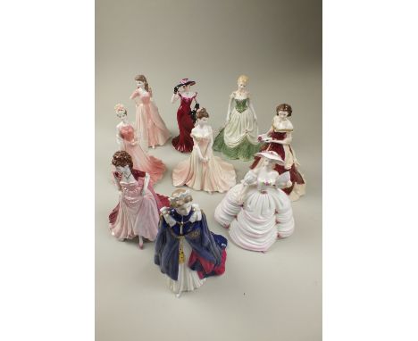 Coalport ladies from the Ladies of Fashion Series; 'Joanne', 'Southern Belle', 'Sue', 'Jacqueline', and 'Joanne', 'Four Seaso