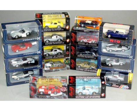 Bang (Italy) and Progetto K (Italy) 1/43 cars: Ford GT40 Gulf Le Mans 1968, Ford GT40 Gold, MKII GT40 black, MKII GT40 Roadst