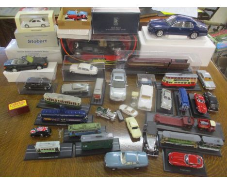 A selection of mainly model cars to include a Minichamps Bentley Arnage, boxed Solido Bugatti Royal and others 