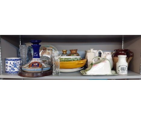 A Wade Nahon Pussers rum commemorative decanter, together with 20th century ceramics and glass, Location 8:2 