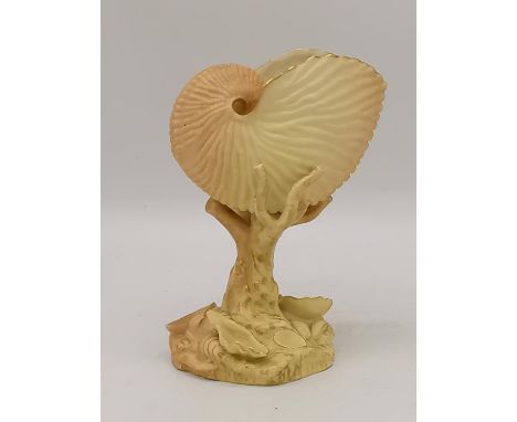 A Royal Worcester blush ivory Nautilus shell vase 17cm h Location: 6.2 