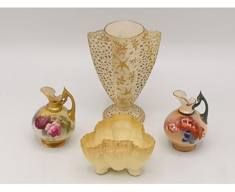 Royal Worcester to include two miniature ewers, a vase and a Nautilus shell pot Location: 9.3 