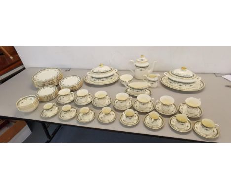 A Minton part tea/dinner service, with Grasmere Pattern, comprising seven tea cups and saucers, eight coffee cups and saucers