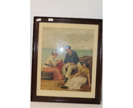 A vintage framed print by W. Oliver 72cm x 59cm collection only 