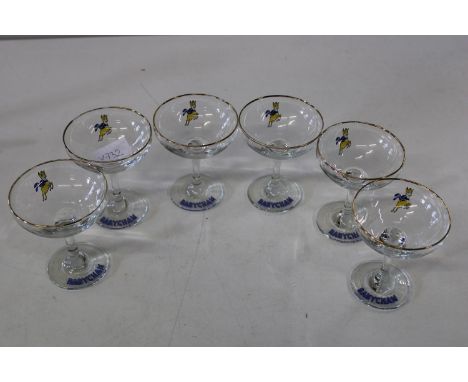 Six vintage Babycham glasses 