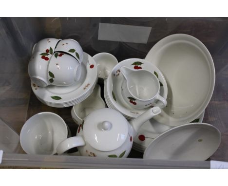 A pretty cherry patterned bone china tea service Collection only 