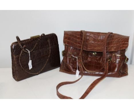 Two vintage crocodile/Alligator Ladies handbags 