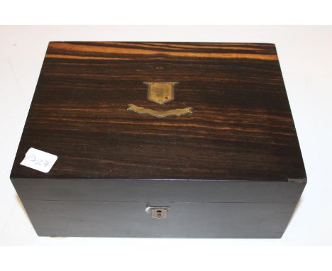 A vintage Coromandel jewellery/sewing box 28cm x 20cm x 12cm 