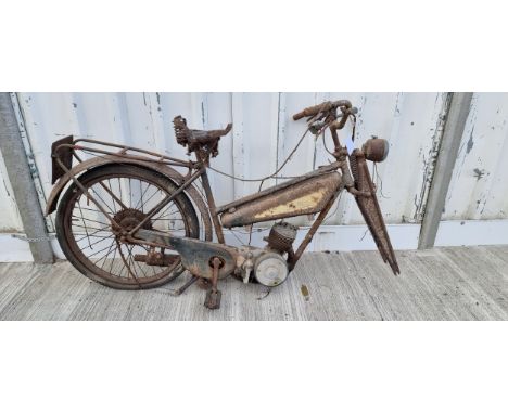 A c.1955 New Hudson Auto Cycle, 98cc project, registration number TKH 632 (not recorded). Frame not found. Engine Villiers 17