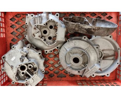 Crankcases, BSA, Ariel, Matchless and a Villiers engine cover 