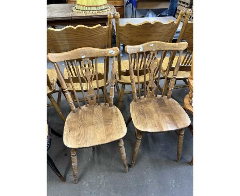 Pair of stick back kitchen chairs